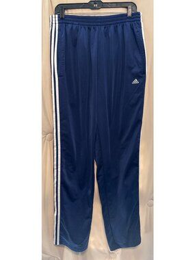Adidas Men's Navy Track Pants 3 Stripes Tear-Away XL